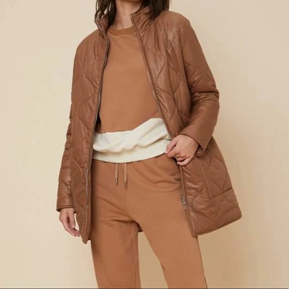 Brown Quilted jacket with pockets - Picture 9 of 10